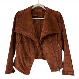 Blank Nyc Brown Faux Suede Moto Jacket